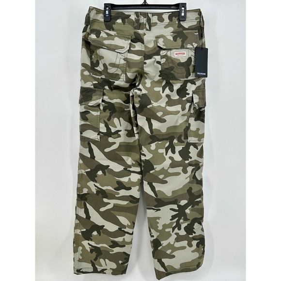 True Religion Other - True Religion Cargo Pants Mens 29 Green Camouflage Straight Fit Military Modern
